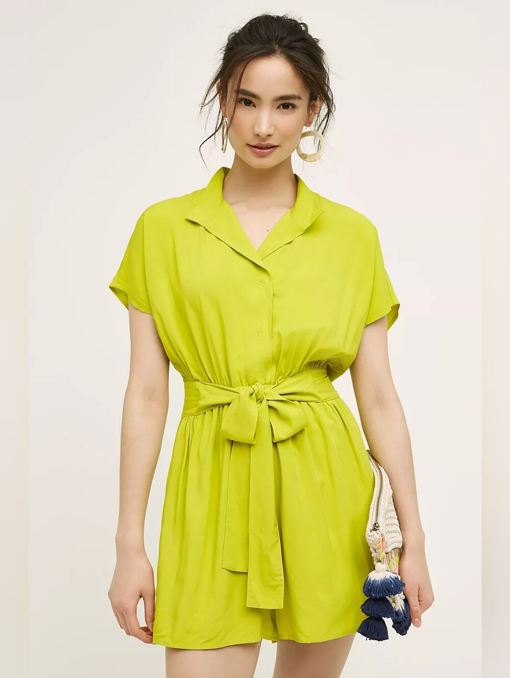 Anthropologie Maeve Tourista Romper in Lime